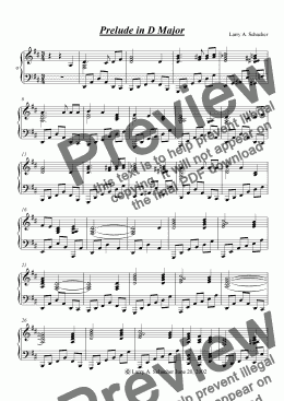 page one of Prelude in D Major