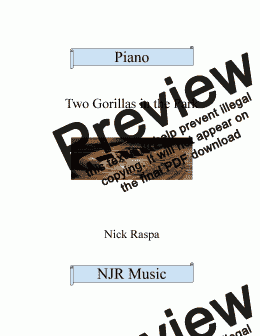 page one of Two Gorillas in the Park - Elementary Piano