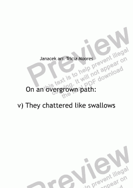 page one of They chattered like swallows (Janacek) - for large chamber ensemble