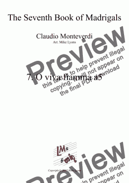 page one of Brass Quintet - Monteverdi Madrigals Book 7 - 07. O Viva Fiamma a5