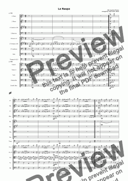 page one of La Raspa for Orchestra