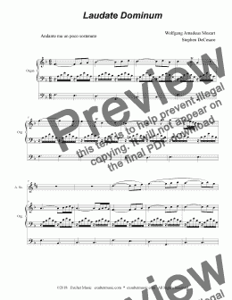 page one of Laudate Dominum (for Saxophone Quartet - Organ Accompaniment)