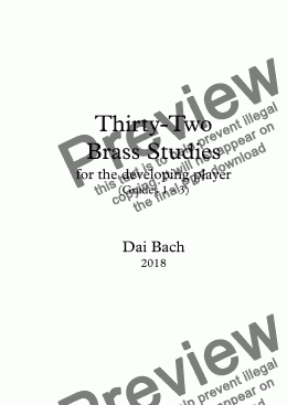 page one of Thirty-Two Brass Studies (Grade 1-3)
