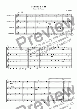 page one of Minuets from Fireworks Music