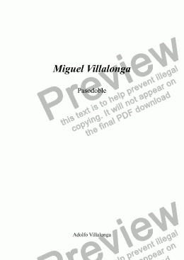 page one of Miguel Villalonga, pasodoble
