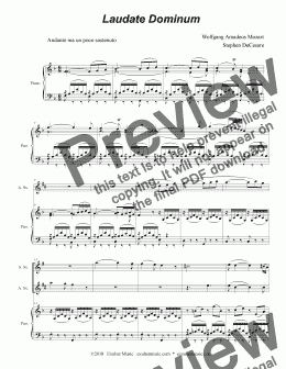 page one of Laudate Dominum (for Saxophone Quartet - Piano Accompaniment)