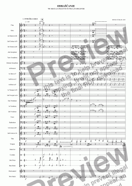 page one of Growing up - Three schetches for trombone and wind orchestra