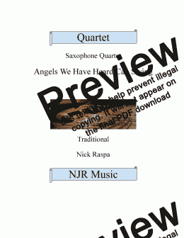 page one of Angels We Have Heard Can Swing - Easy Saxophone Quartet (AATB)