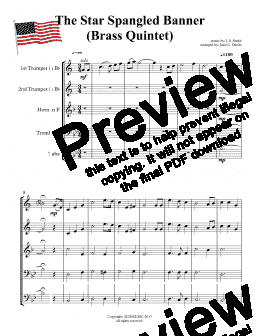 page one of The Star Spangled Banner (Brass Quintet)