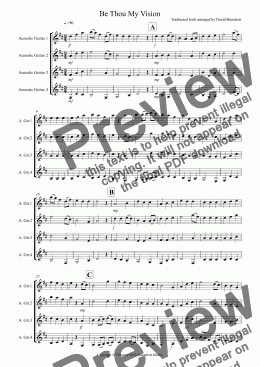 page one of Be Thou My Vision for Guitar Quartet