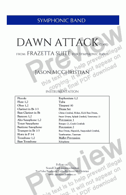 page one of Dawn Attack from FRAZETTA SUITE for Symphonic Band