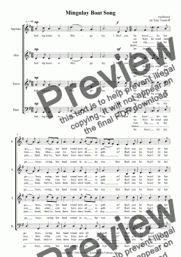 page one of Mingulay Boat Song (SATB)