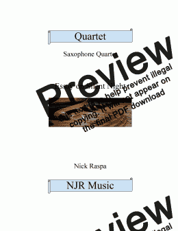 page one of Essay on Silent Night - Saxophone Quartet (SATB)