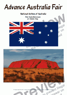 page one of Advance Australia Fair - Australian National Anthem for Brass Band