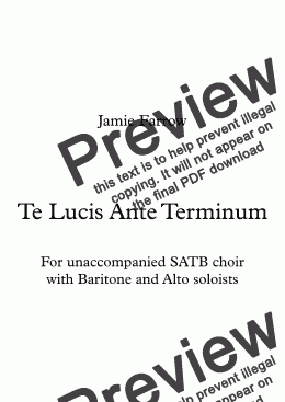 page one of Te Lucis Ante Terminum