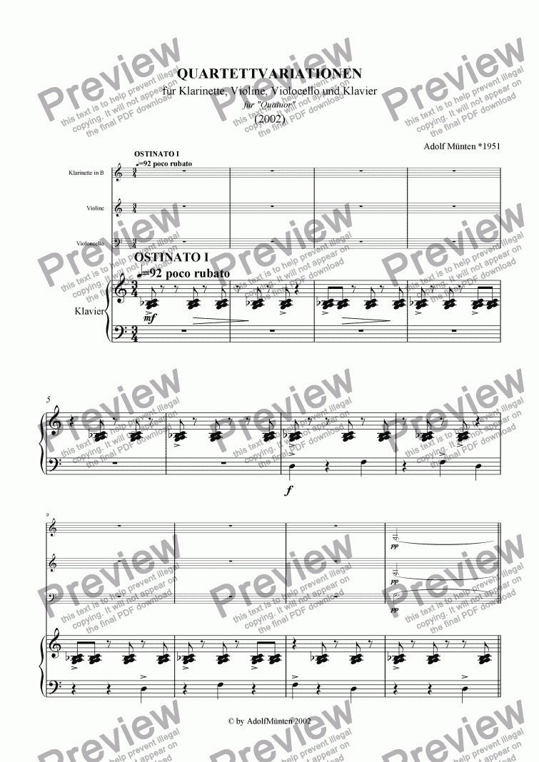 page one of Quartettvariationen (2002)