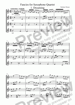 page one of Fancies for Saxophone Quartet 