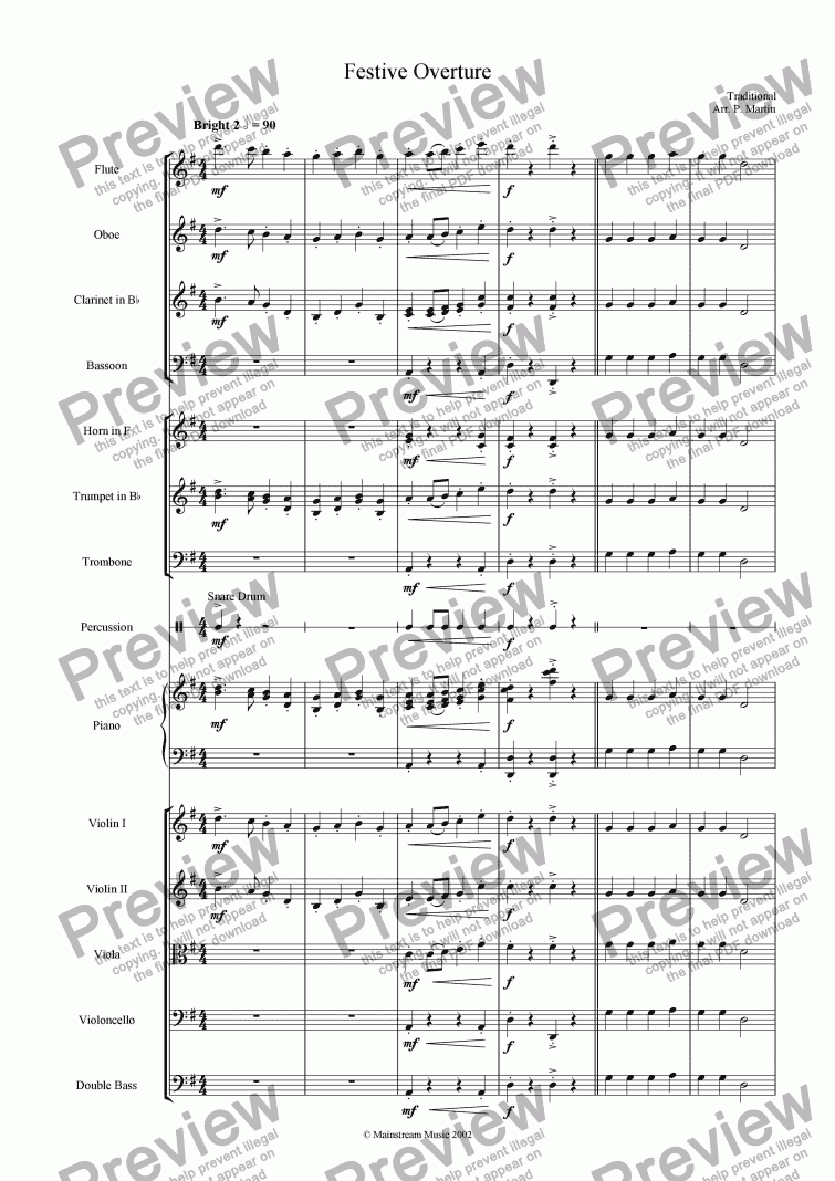 page one of Festive Overture