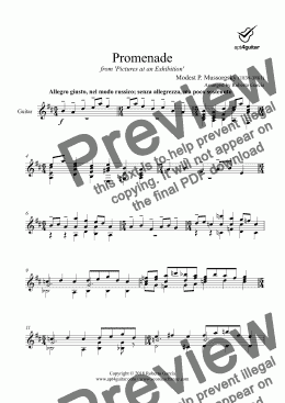 page one of Promenade for solo guitar