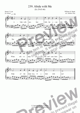 page one of Abide with Me - Easy Piano 239B