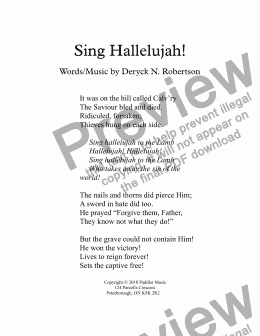 page one of Sing Hallelujah!