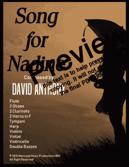 page one of Song for Nadine - Score