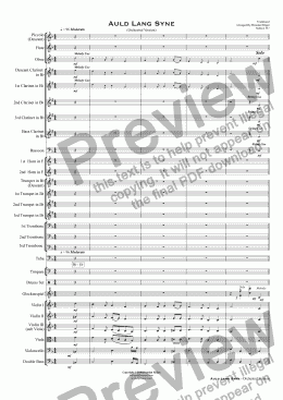 page one of Auld Lang Syne  - Orchestral Version