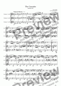 page one of Scott Joplin: The Cascades - clarinet trio