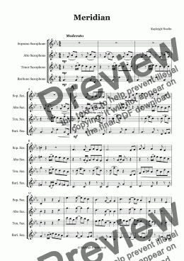 page one of Meridian (SATB saxophone quartet)