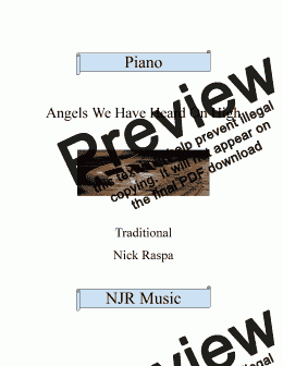 page one of Angels We Have Heard On High - advanced intermediate piano