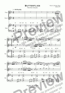 page one of Butterflies - Flute Duet with piano [Eb]