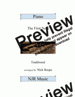 page one of The First Noel -  piano