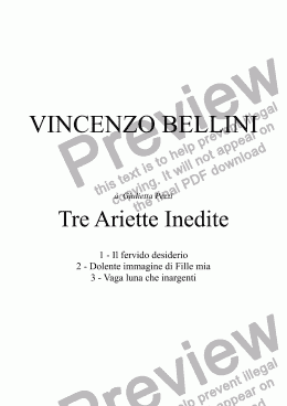 page one of Tre Ariette Inedite