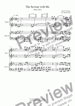 page one of The Saviour with Me - Piano Four Hands