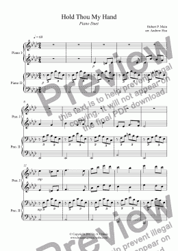page one of Hold Thou My Hand - Piano Four Hands
