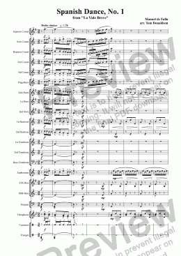page one of BRASS BAND - Spanish Dance, No. 1 (from "La Vida Breve")