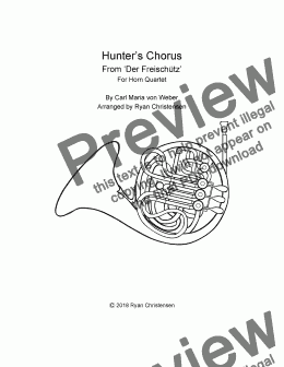 page one of Hunter's Chorus For Horn Quartet