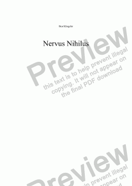 page one of Nervus Nihilus (Klarinet kwartet + Fanfare)