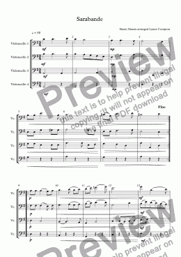 page one of  Sarabande in G