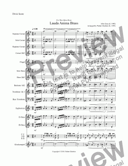 page one of Lauda Anima Brass