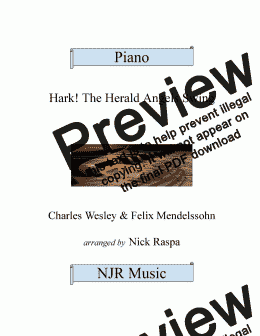 page one of Hark! The Herald Angels Swing - Advanced Piano