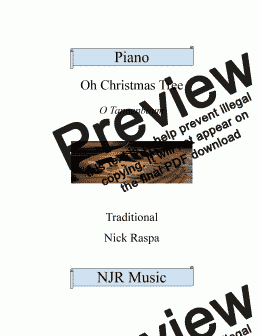 page one of Oh Christmas Tree - int. Piano