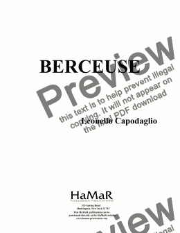 page one of BERCEUSE