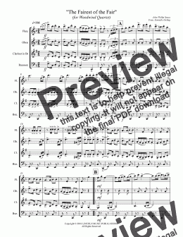 page one of March - The Fairest of the Fair (for Woodwind Quartet)