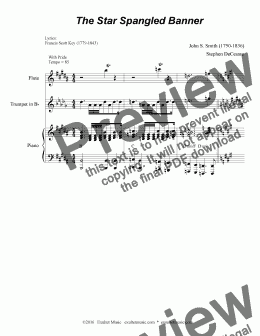page one of The Star Spangled Banner (for Saxophone Quartet)