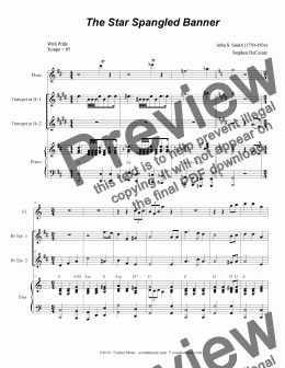 page one of The Star Spangled Banner (Duet for Bb-Trumpet)