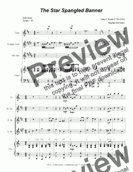 page one of The Star Spangled Banner (Duet for Soprano and Alto Saxophone)