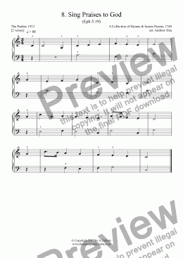 page one of Sing Praises to God - Really Easy Piano 8