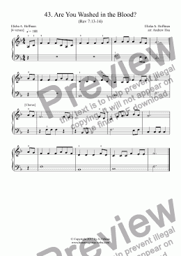 page one of Are You Washed in the Blood? - Really Easy Piano 43