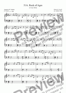 page one of Rock of Ages - Really Easy Piano 51a